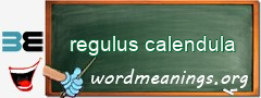 WordMeaning blackboard for regulus calendula